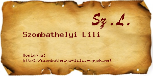 Szombathelyi Lili névjegykártya