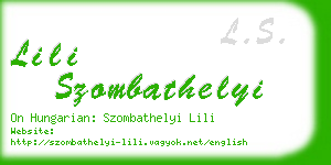 lili szombathelyi business card